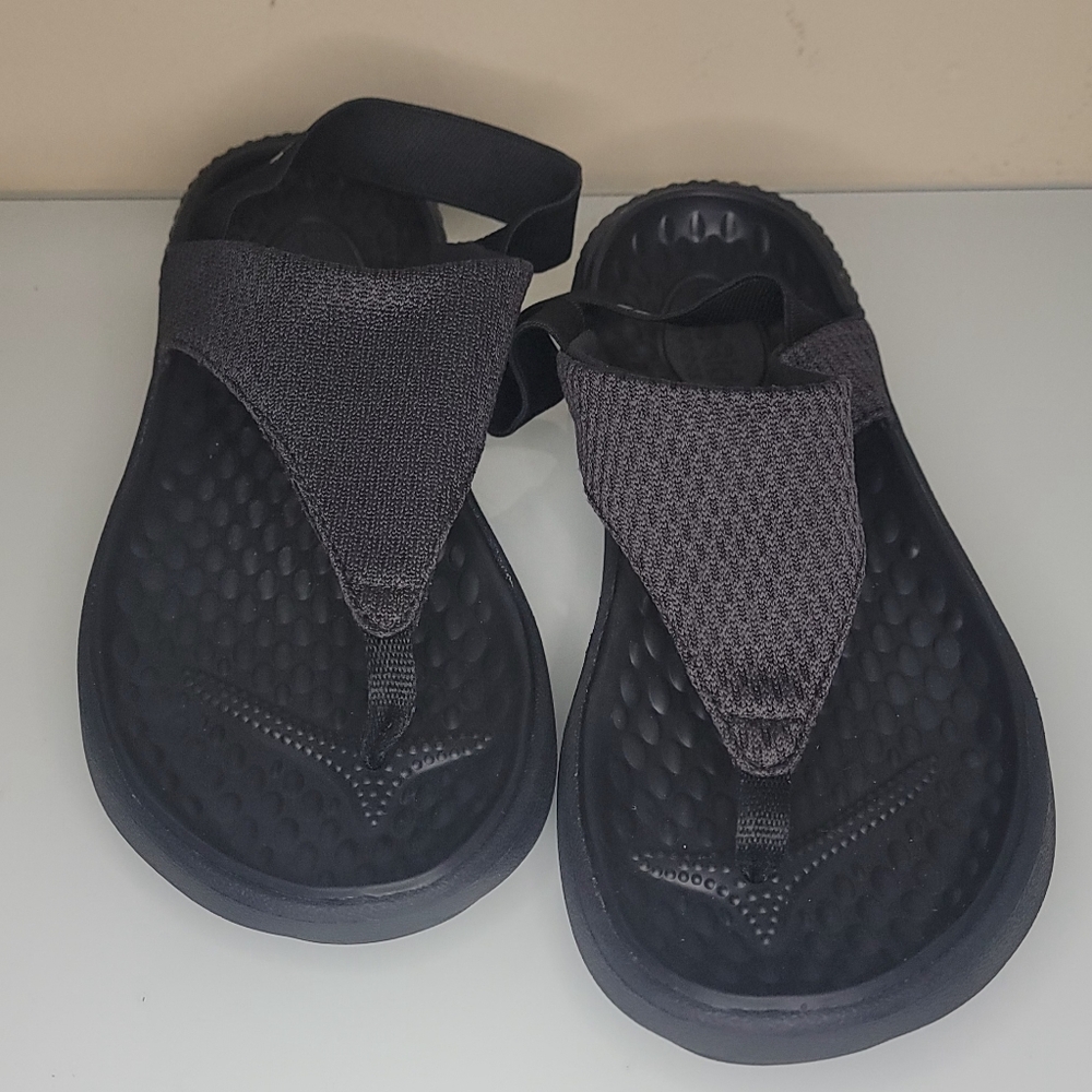 CROCS Black and Dark Gray Women's Sandals